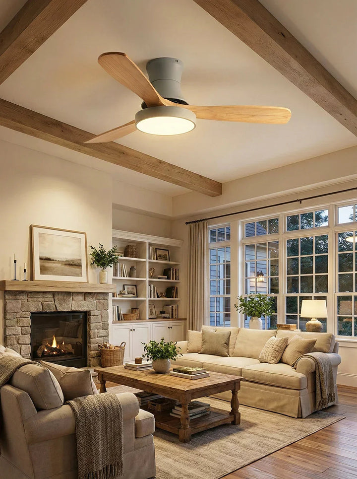 Wooden Three Blade Ceiling Fan Lights - view 14 | Woorglamp