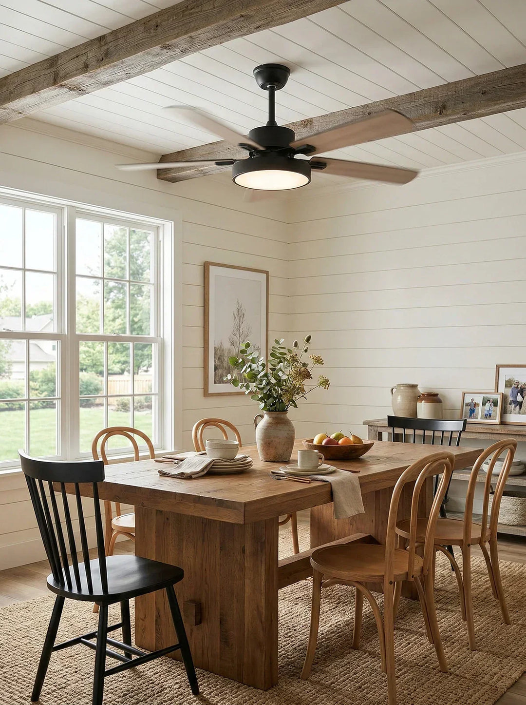Zepyra Modern Industrial Style Ceiling Fan Light