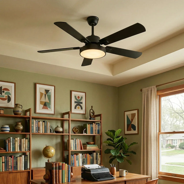 Zepyra Modern Industrial Style Ceiling Fan Light