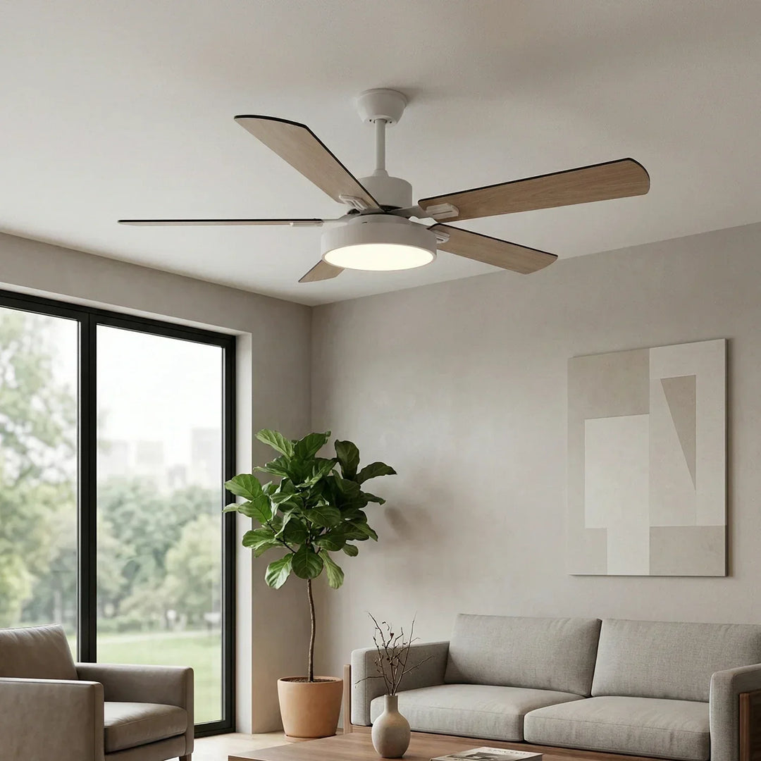 Zepyra Modern Industrial Style Ceiling Fan Light