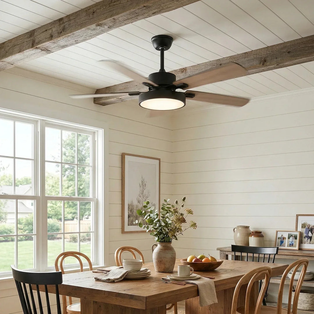 Zepyra Modern Industrial Style Ceiling Fan Light