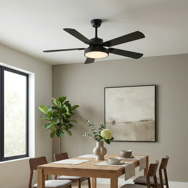 Zepyra Modern Industrial Style Ceiling Fan Light