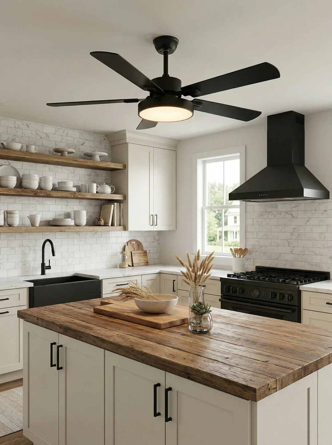Zepyra Modern Industrial Style Ceiling Fan Light